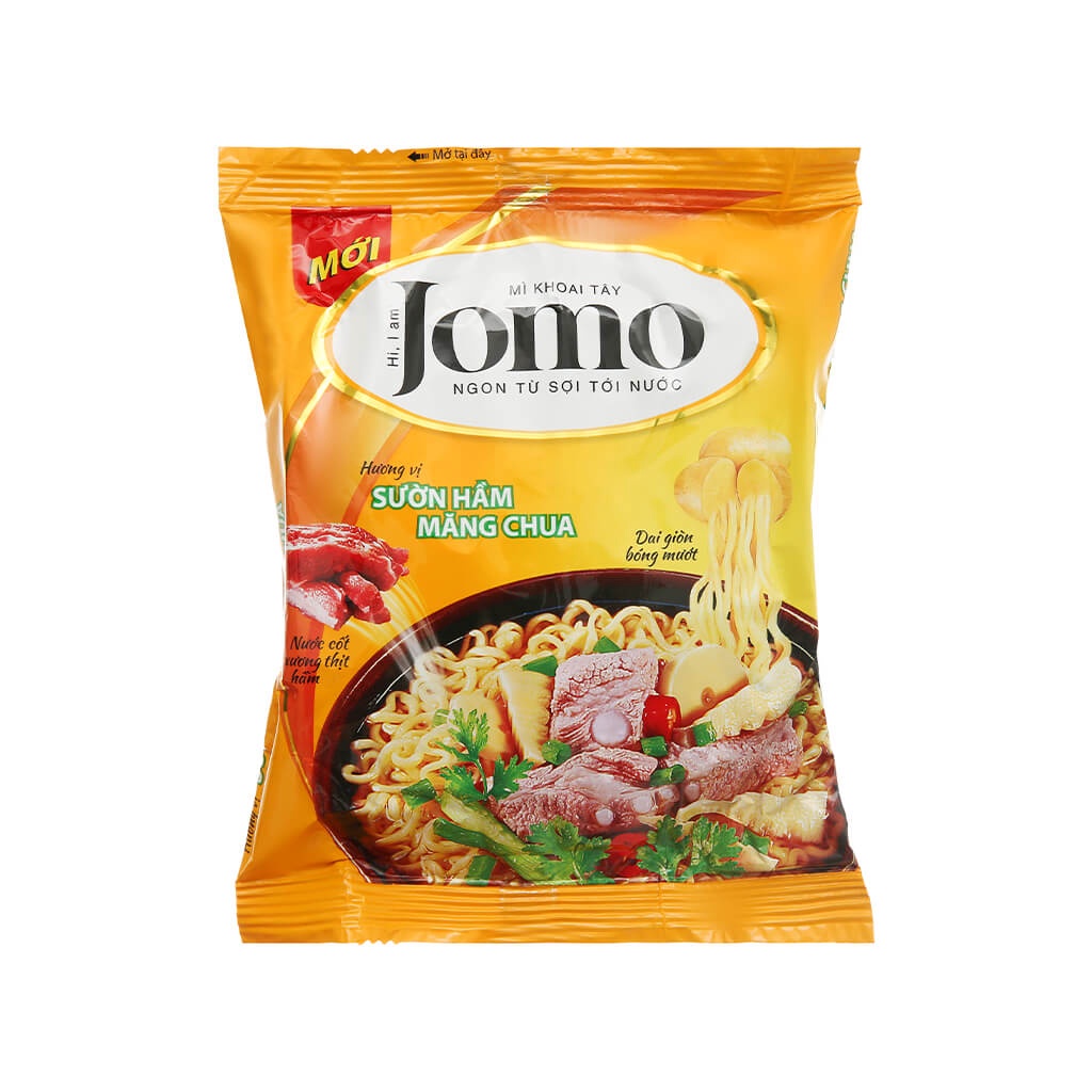 Thùng 30 gói mì Jomo vị tôm chua cay 80g