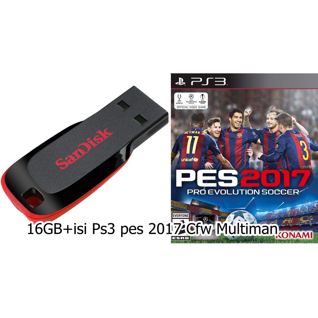 Quả Bóng Đá Pes 2018 (Pro) Ps3 Cfw Full Update + 16gb Sandisck