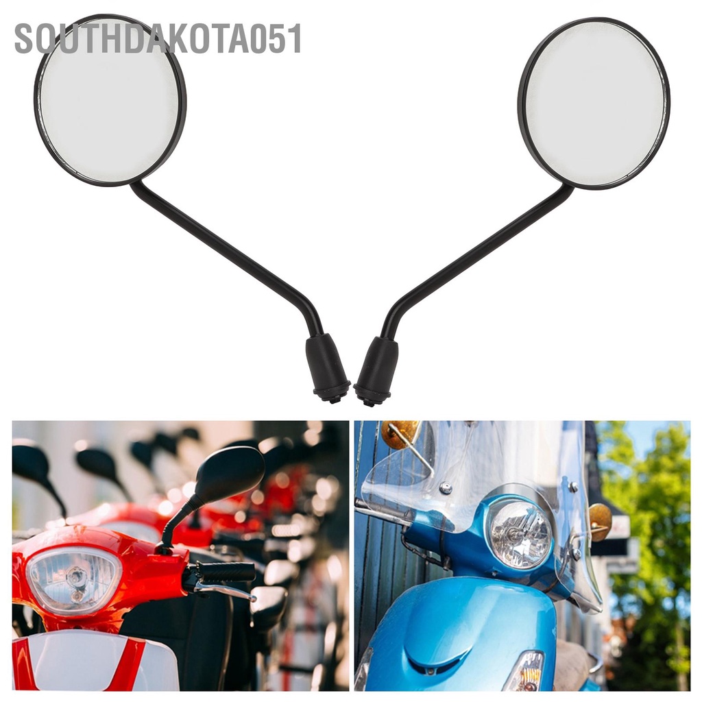 Southdakota051 2 chiếc Gương chiếu hậu dành cho Xe máy Làm tròn Nhựa bền chống va đập Chống Tương thích rộng rãi xe
