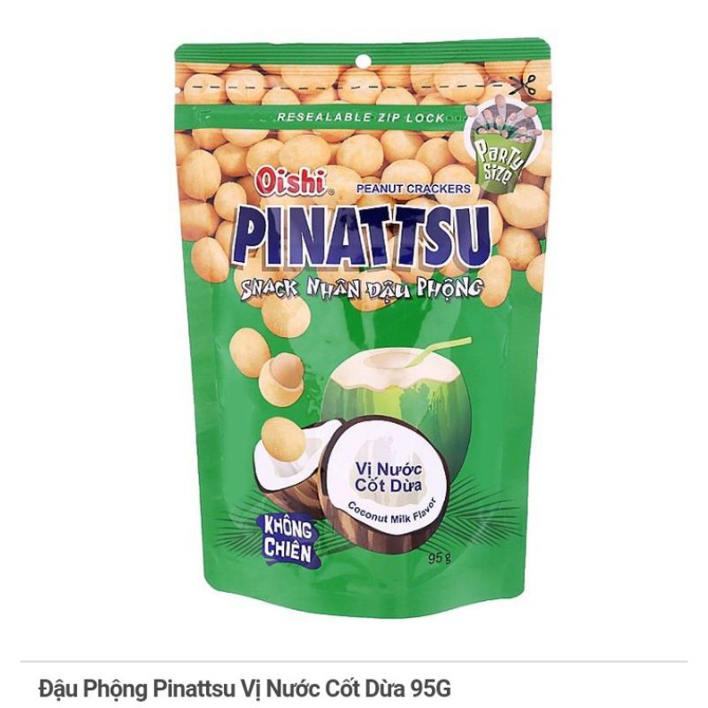 Snack Nhân Đậu Phộng Vị Mực Cay Pinattsu/ Nước Cốt Dừa 95g