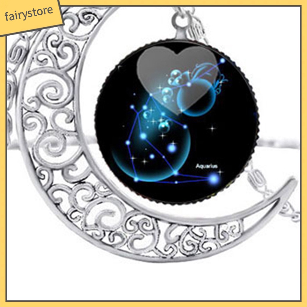 Dây Chuyền Mặt Hình Mặt Trăng Và 12 Chòm Sao Thiết Kế Ấn Tượng