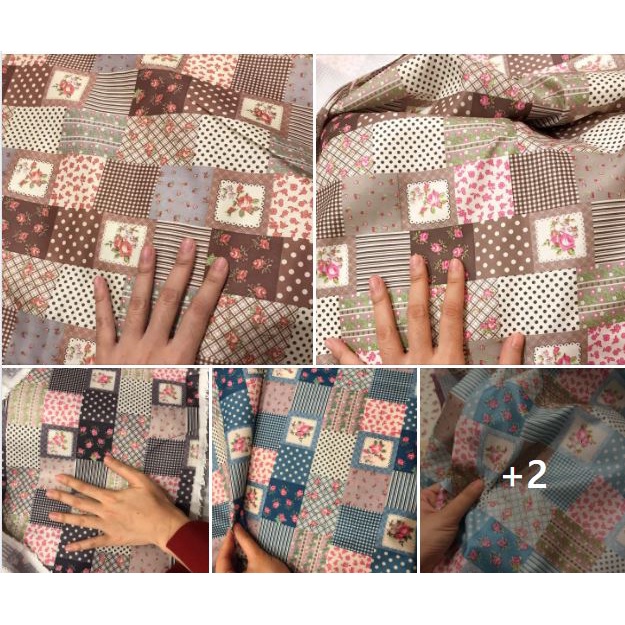 Vải thô poly họa tiết vintage dùng làm khăn chải bàn, may phối họa tiết CỰC XINH