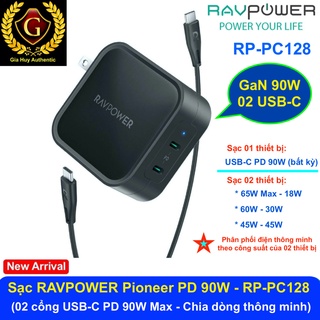 Củ sạc nhanh ravpower rp-pc128 pd 90w 2c