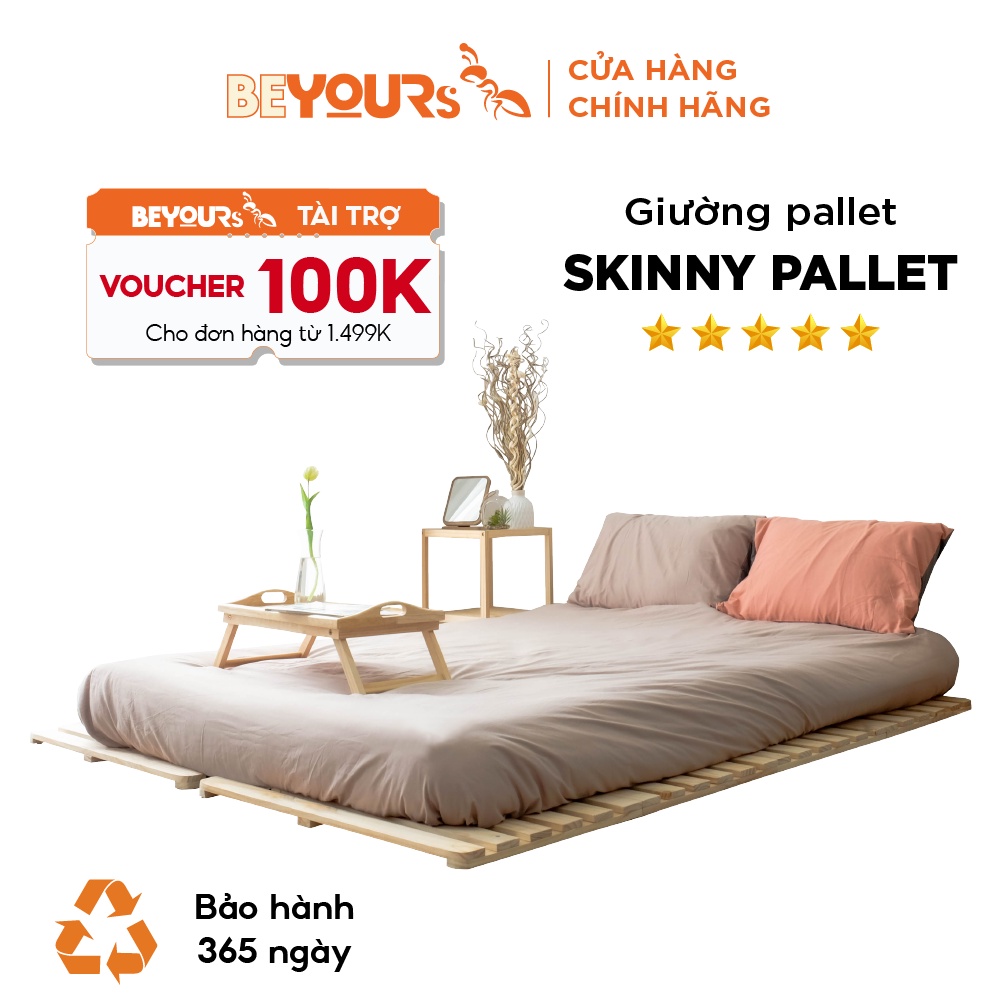 Giường Ngủ Pallet Gỗ Thông BEYOURs Skinny Gấp Xếp Gọn Thông Minh Kiểu Nội Thất Lắp Ráp