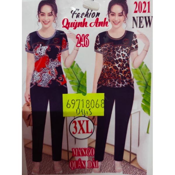 Bộ Quỳnh Anh áo mango xịn phối cotton mịn(có bigsize)