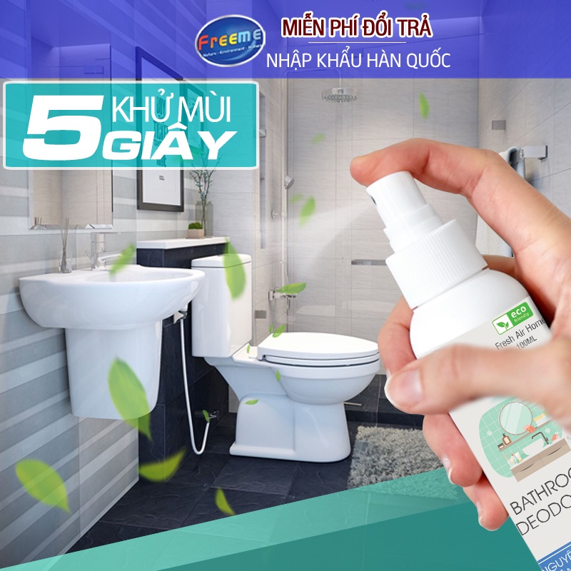 Khử mùi nhà vệ sinh Freeme, loại bỏ mùi hôi, đem lại không gian sạch sẽ cho gia đình - Nhập khẩu Hàn Quốc 100ml XTL