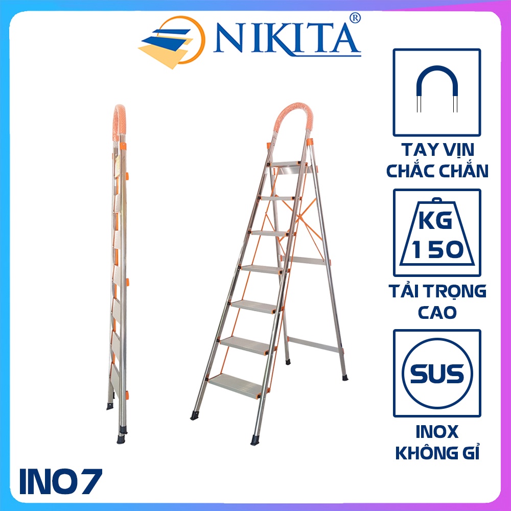 Thang ghế INOX gia đình NIKITA 7 Bậc