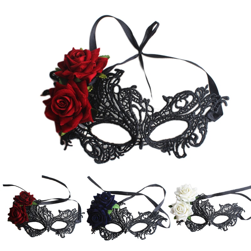 Mạng Che Mắt Màu Đen Hóa Trang Nhân Vật Mardi Gras Rose