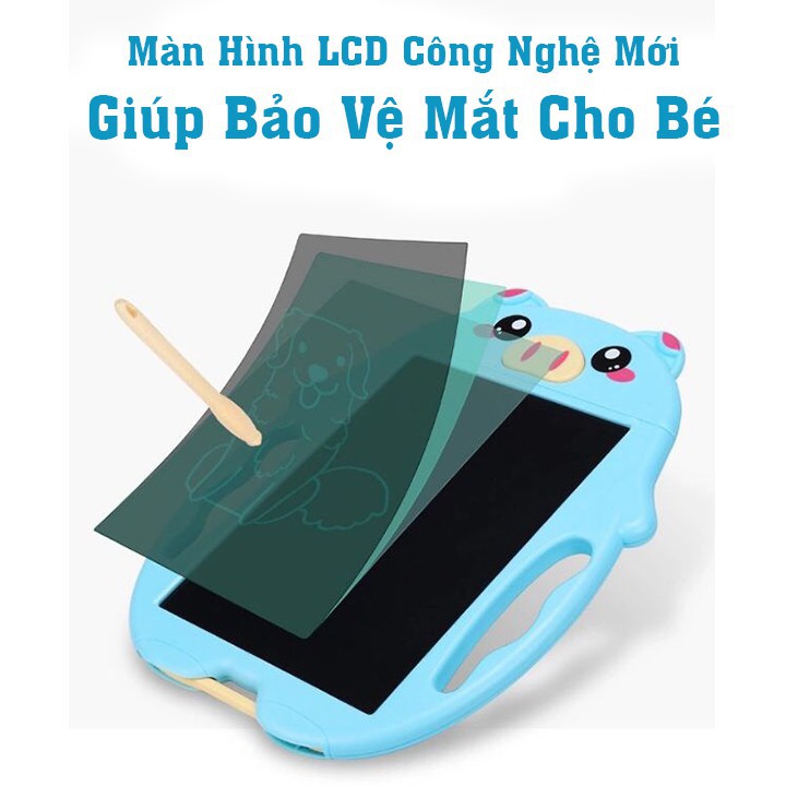 BẢNG TỰ XÓA ĐIỆN TỬ THÔNG MINH LCD 9INCH HÌNH THÚ DỄ THƯƠNG CHO BÉ TẬP VẼ VIẾT