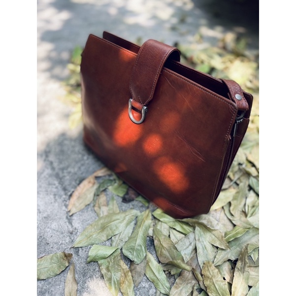 SALE- túi si da mộc đeo chéo đeo vai