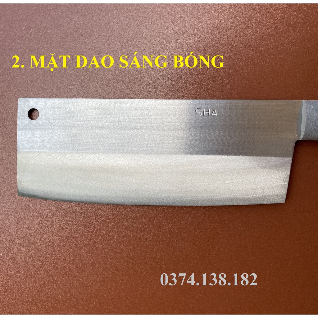 Dao chặt xương bằng thép Nhật trắng không gỉ - Chuôi nhựa - thương hiệu làng rèn Lý Nhân