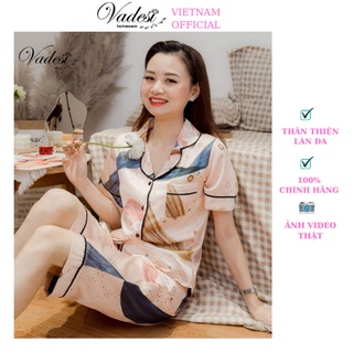 Bộ Đồ Ngủ Nữ Pijama Quần Lửng Áo Cộc Lụa Cao Cấp Mặc Nhà Họa Tiết Đẹp Thoáng Nhẹ - Mát Mềm