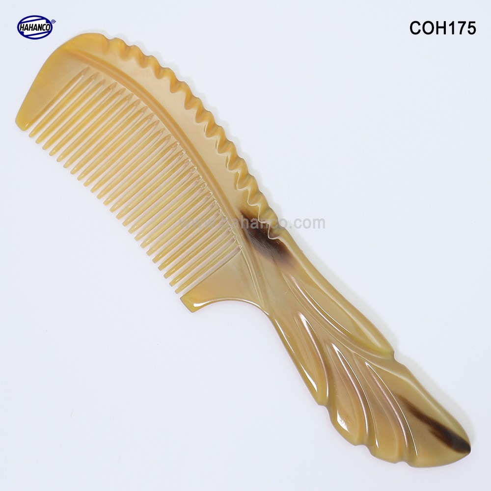 Lược sừng xuất Nhật (Size: XL - 20cm) Dáng lược Châu Âu - Mẫu cao cấp sang trọng -COH175- Horn Comb of HAHANCO