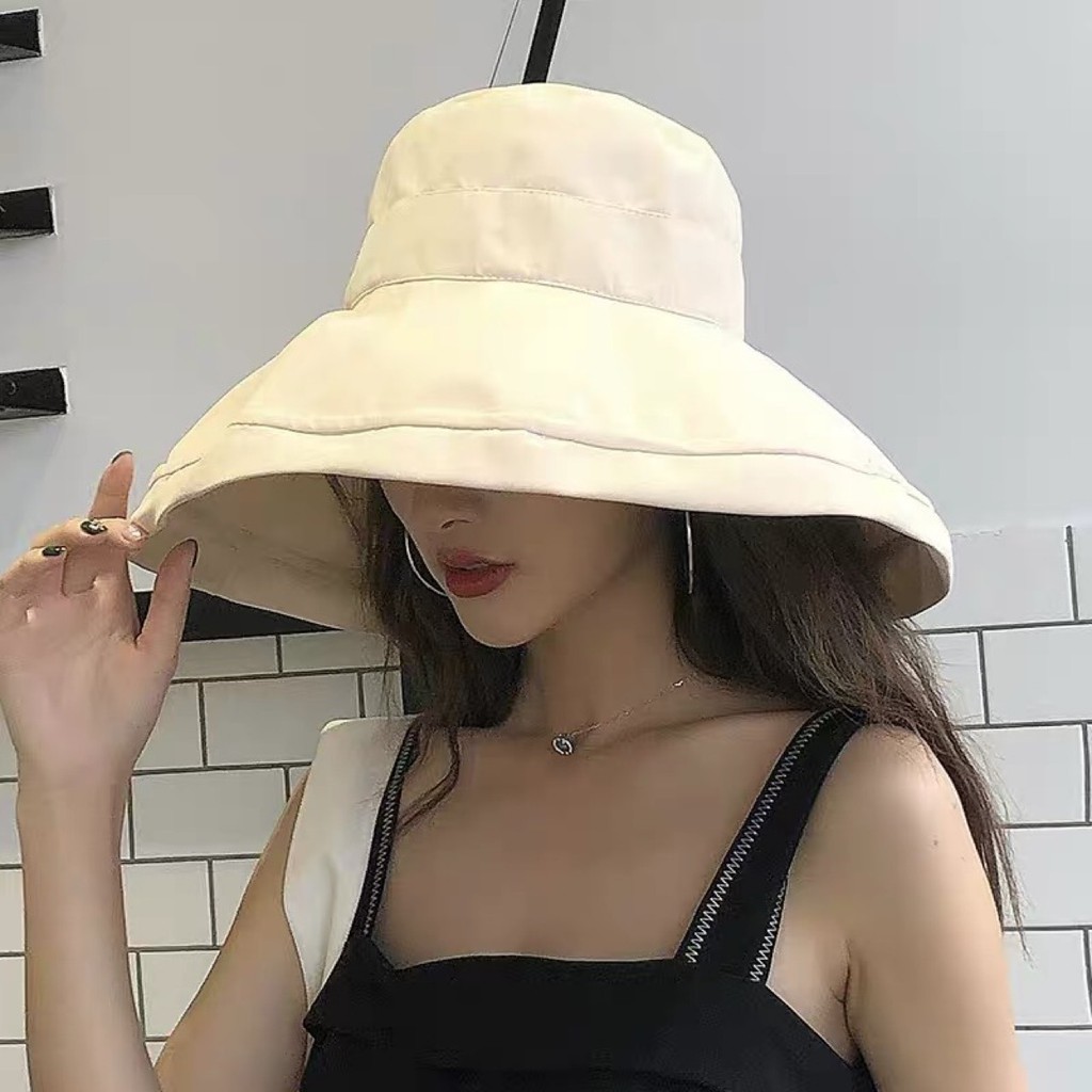 Mũ vải rộng vành chống nắng đi biển dành cho nữ ; nón phong cách hàn quốc ; M10 - BONMIE
