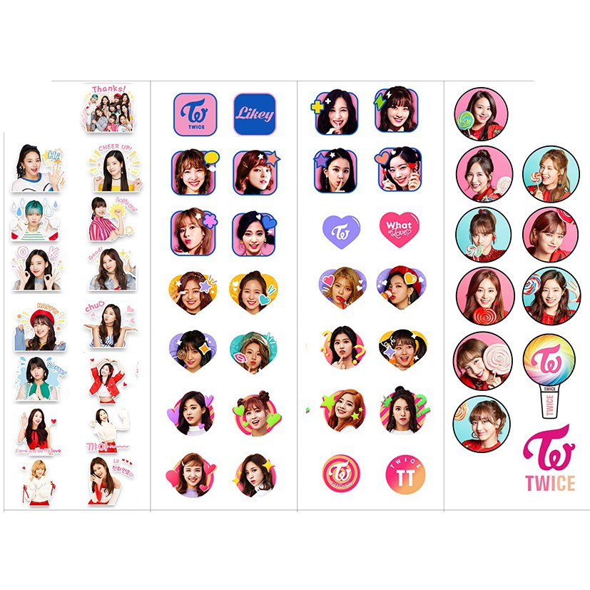 sticker twice wanna one exo SI21 hình dán dễ thương trang trí dán sổ dán điện thoại 1 tờ 7*19,5cm bullet journal