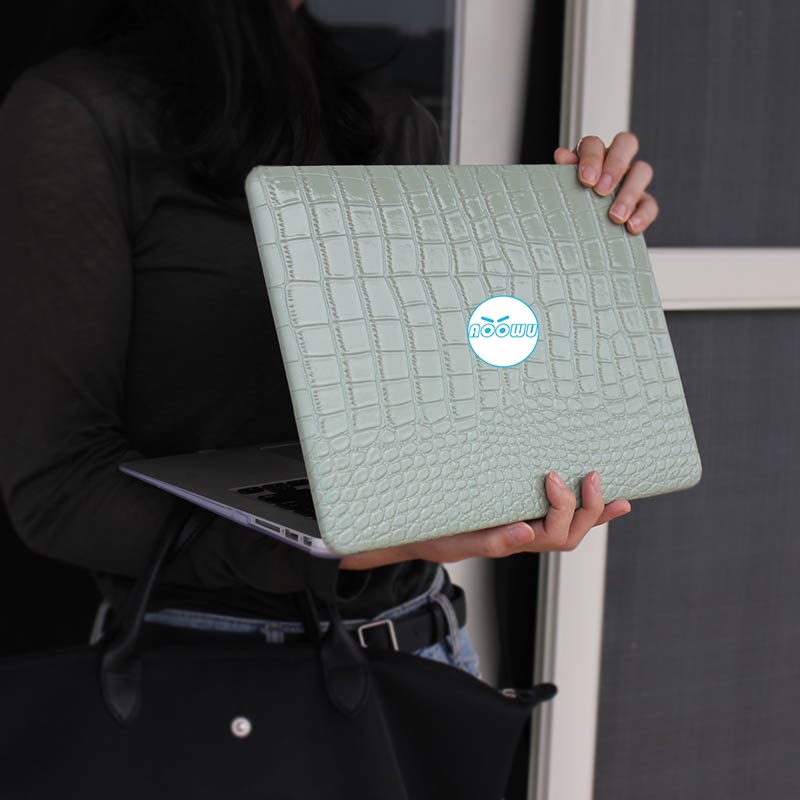 Bao Da Họa Tiết Da Cá Sấu Màu Xanh Lá Cho MacBook Air 13 inch M1 A2337 A2179 Pro 13 A2338 A2251 A2289 2020 2021 Pro 14 inch M1 Pro M1 Max A2442 Air13 A1466