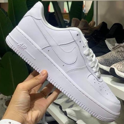 Giày_NIKE , AIR FORCE 1 AF1 Trắng Đen Hàng Cao Cấp. Trắng đen  Cột dây. vệt đen đế Air, Mẫu thời Trang