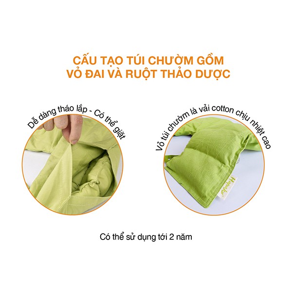 Túi Chườm Nóng Thảo Dược Giảm Đau Vai Gáy Cổ, Giãn Cơ Căng Cứng, Lưu Thông Khí Huyết, 100% Thảo Mộc Tự Nhiên - Hapaku