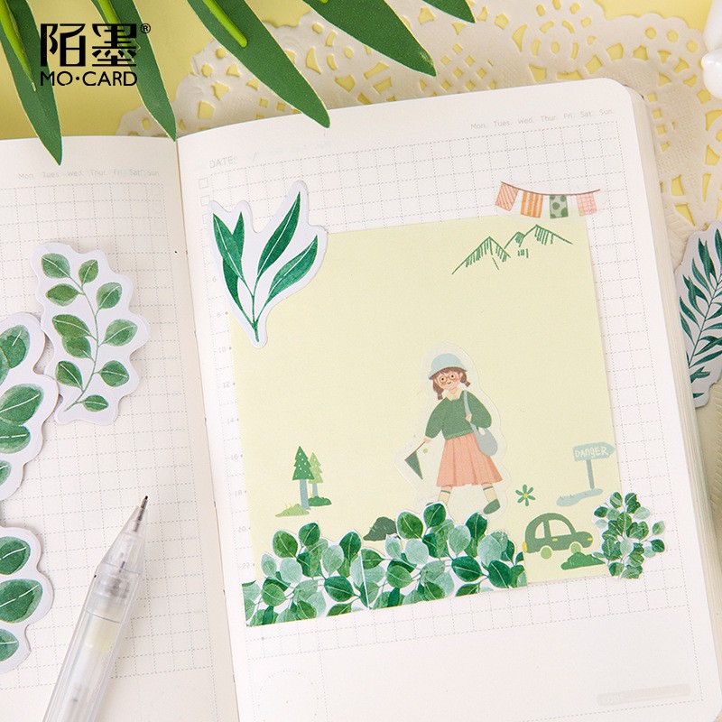 Bộ sticker/ Hình dán Mẫu Cỏ &amp; Lá (45 Hình)