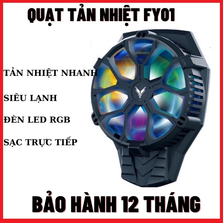 Quạt Tản Nhiệt Điện Thoại FY01-Làm Mát Điện Thoại Khi Chơi Game-Xem Phim-Bảo Hành 12 Tháng