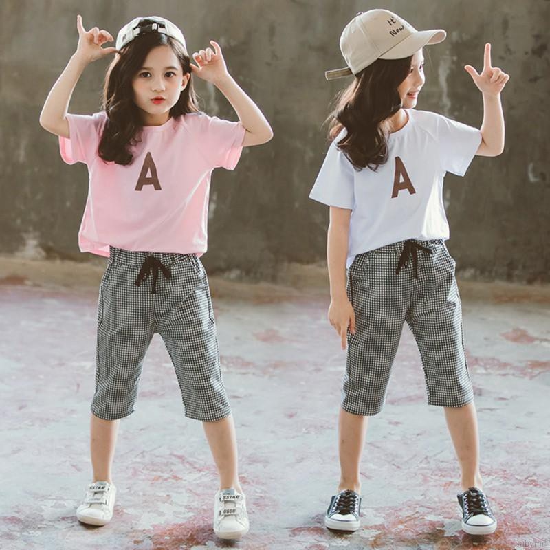 Set áo thun ngắn tay và quần short kiểu dáng xinh xắn dành cho bé gái
