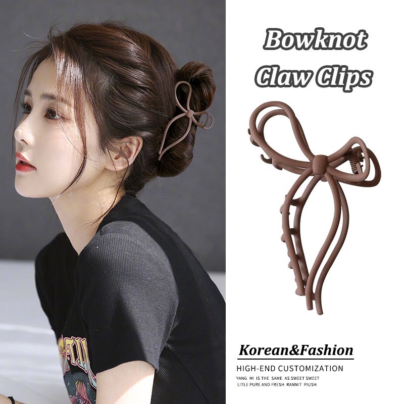 Kẹp tóc càng cua 17KM thiết kế nơ rỗng thời trang thanh lịch dành cho nữ