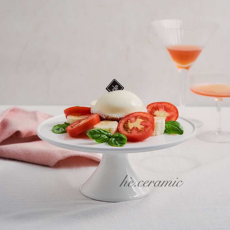 HÈ.CERAMIC / BASIC CAKE STAND SỨ Kệ bánh kem 1 tầng, Đế bánh bằng sứ 1 tầng cao cấp.