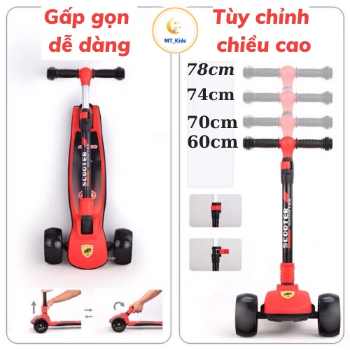 Scooter cho bé Novo x68  full đèn nhạc
