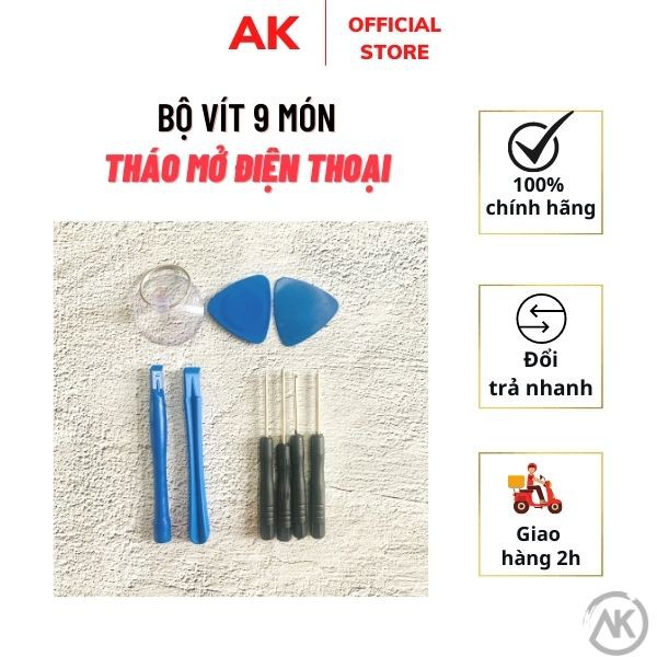 Bộ vít tháo mở IPhone &amp; Điện Thoại 9 món mini  Siêu Rẻ  Bộ vít mini tiện dụng, đa năng