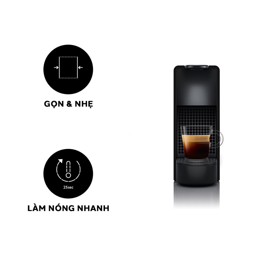 [Mã ELHADEV giảm 4% đơn 300K] Máy pha cà phê Nespresso Essenza Mini Đen