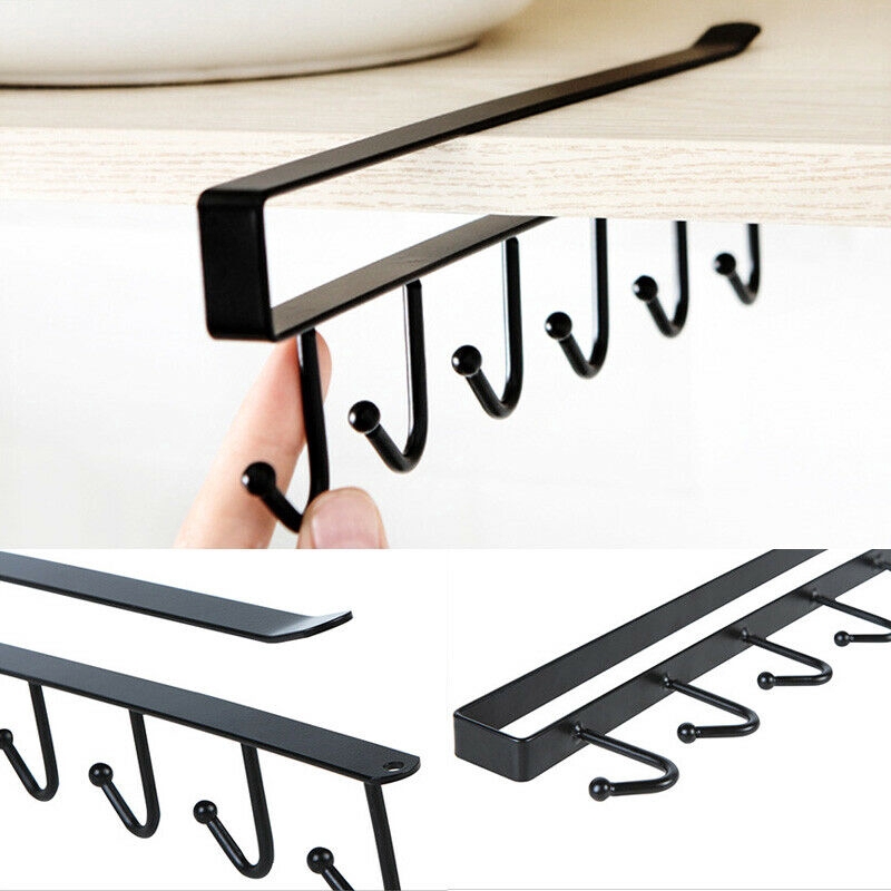 Giá treo có 6 móc giữ đồ đa năng gắn kệ bếp