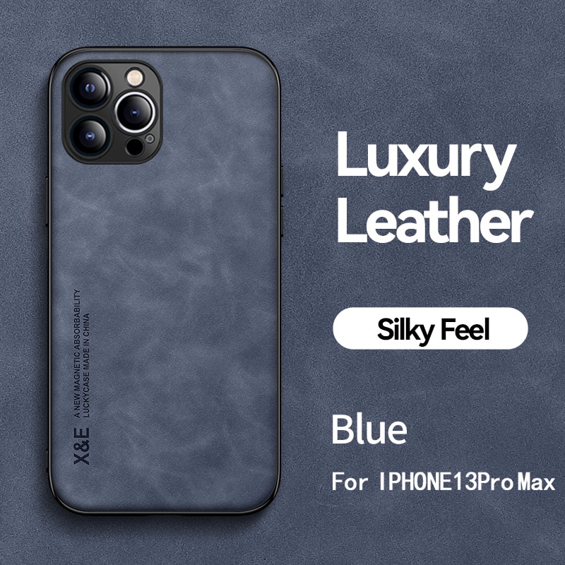 Ốp Điện Thoại Da Từ Tính Siêu Mỏng Cho iPhone 13 11 12 14 Pro Max XS XR X 7 8 Plus