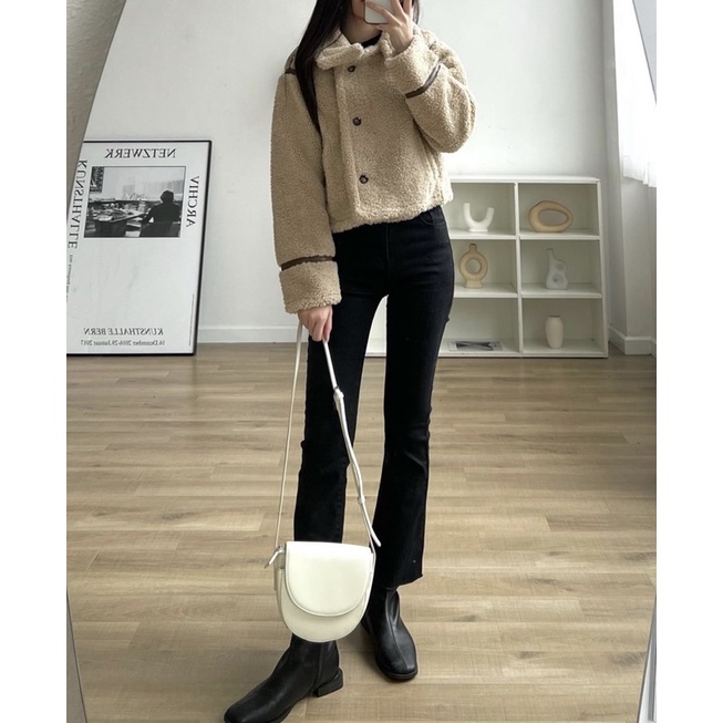 Quần jeans skinny loe cắt gấu orange