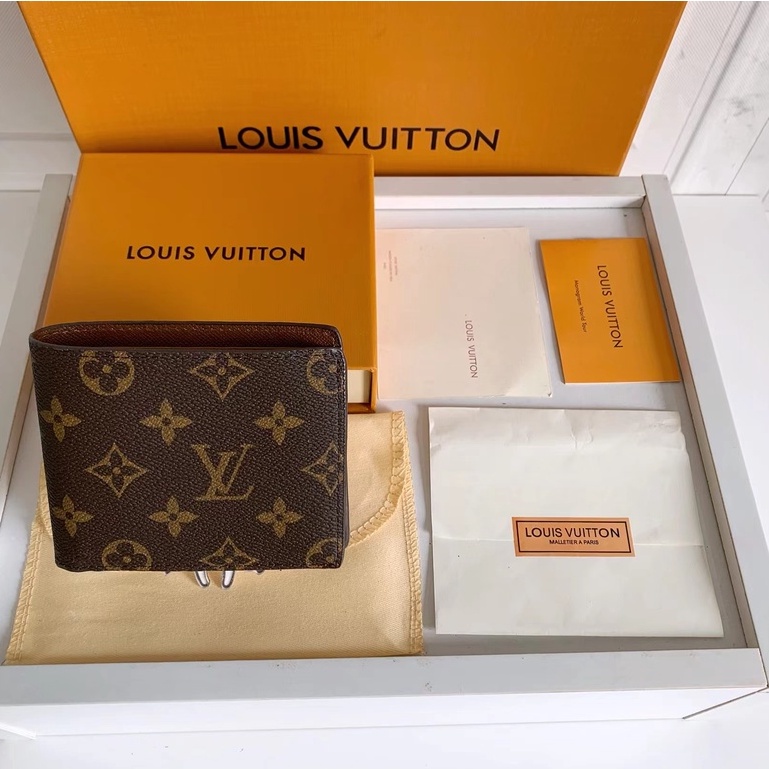 Sẵn sàng giao hàng Louis Vuitton LV dành cho nam, ví đựng album ngắn bên trong có hộp M60930