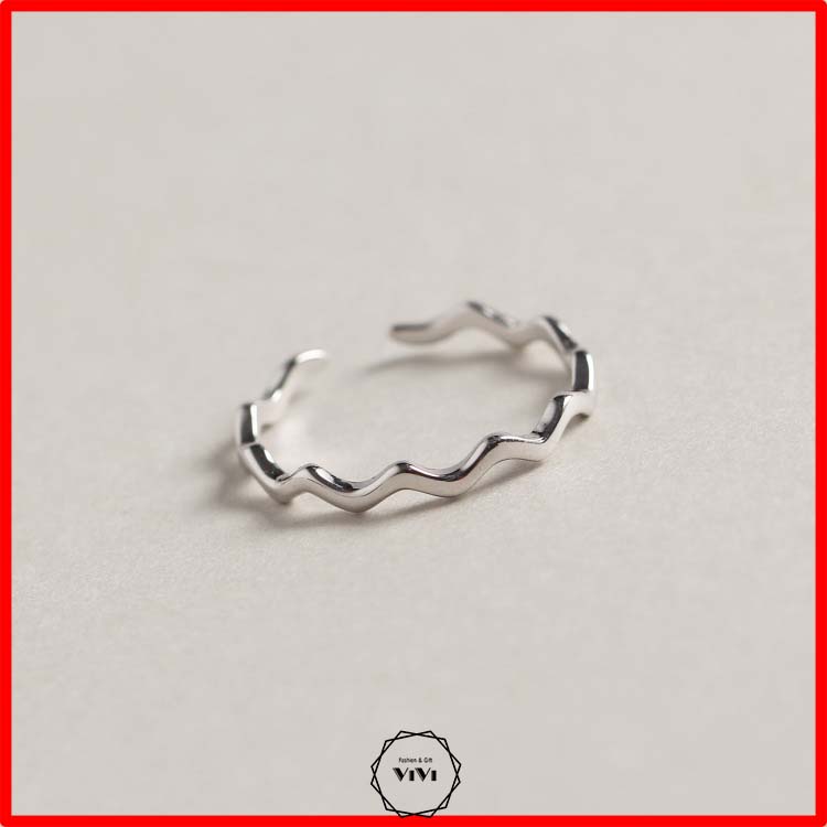 Nhẫn bạc Ý hình Sin – Nhẫn nữ nhẫn bạc cao cấp ViVi_Gift