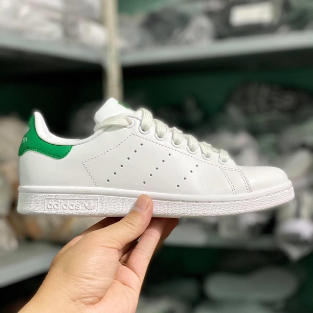 [Chuẩn Siêu Cấp -Full Box -Da Nhăn] Giày Stan smith Gót Xanh -Trắng-Xanh Dương * XX ! []...