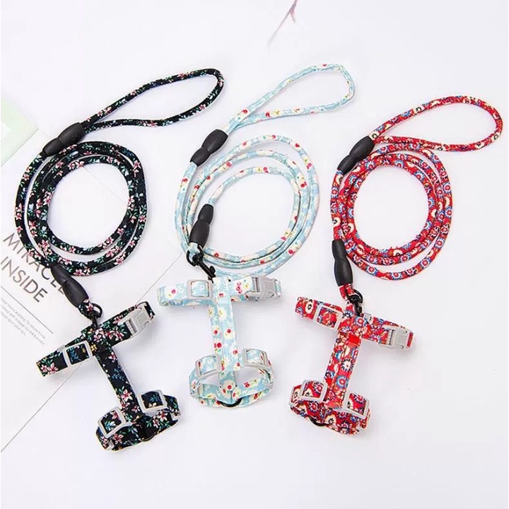 Dây Dắt Mèo Đi Dạo, Dây Dắt Mèo Dạng Yếm - Họa Tiết Nhật Bản 4 màu Chanh Sả