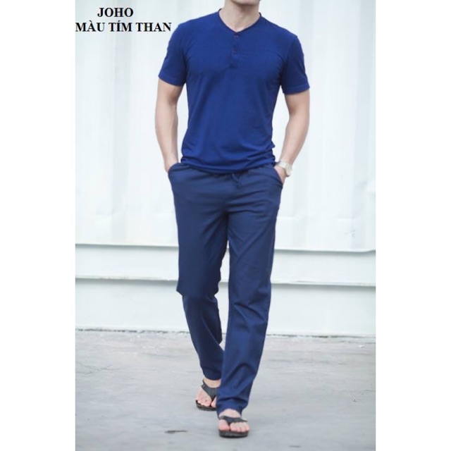 Quần đũi dài màu Tím than