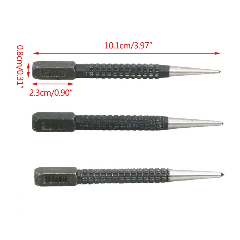 Bộ 3 Dụng Cụ Đục Lỗ Kim Loại Cường Lực Chống Trượt