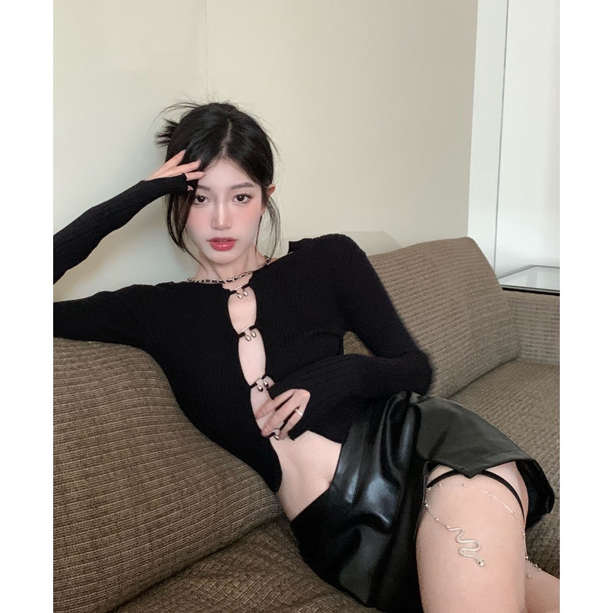 Áo cardigan Màu Trơn Dáng Ôm Thời Trang Hàn Quốc Gợi Cảm Cho Nữ