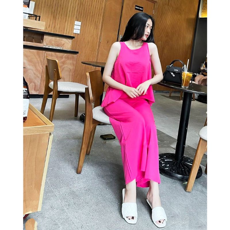 Set đũi sát nách quần suông đẹp ( hình thật tự chụp )