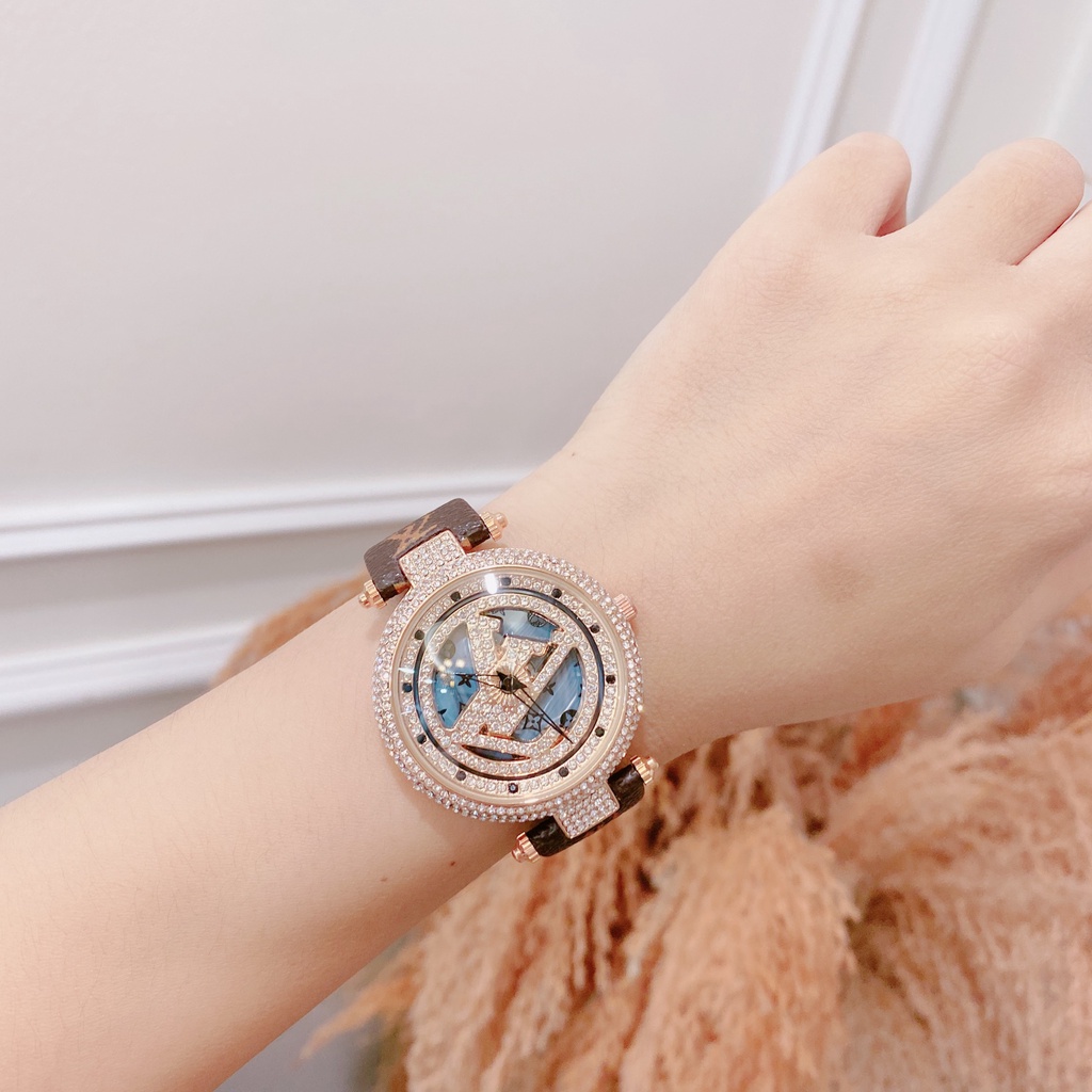Đồng hồ LV  nữ dây da ko rỉ mặt xoay cao câp bền đẹp siêu hot, chống nước , bảo hành 12 tháng | BigBuy360 - bigbuy360.vn