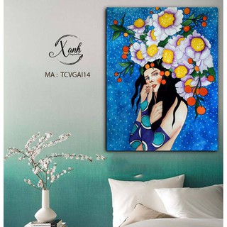TRANH CANVAS CÔ GÁI - VẼ SƠN DẦU HIỆN ĐẠI CÁ TÍNH