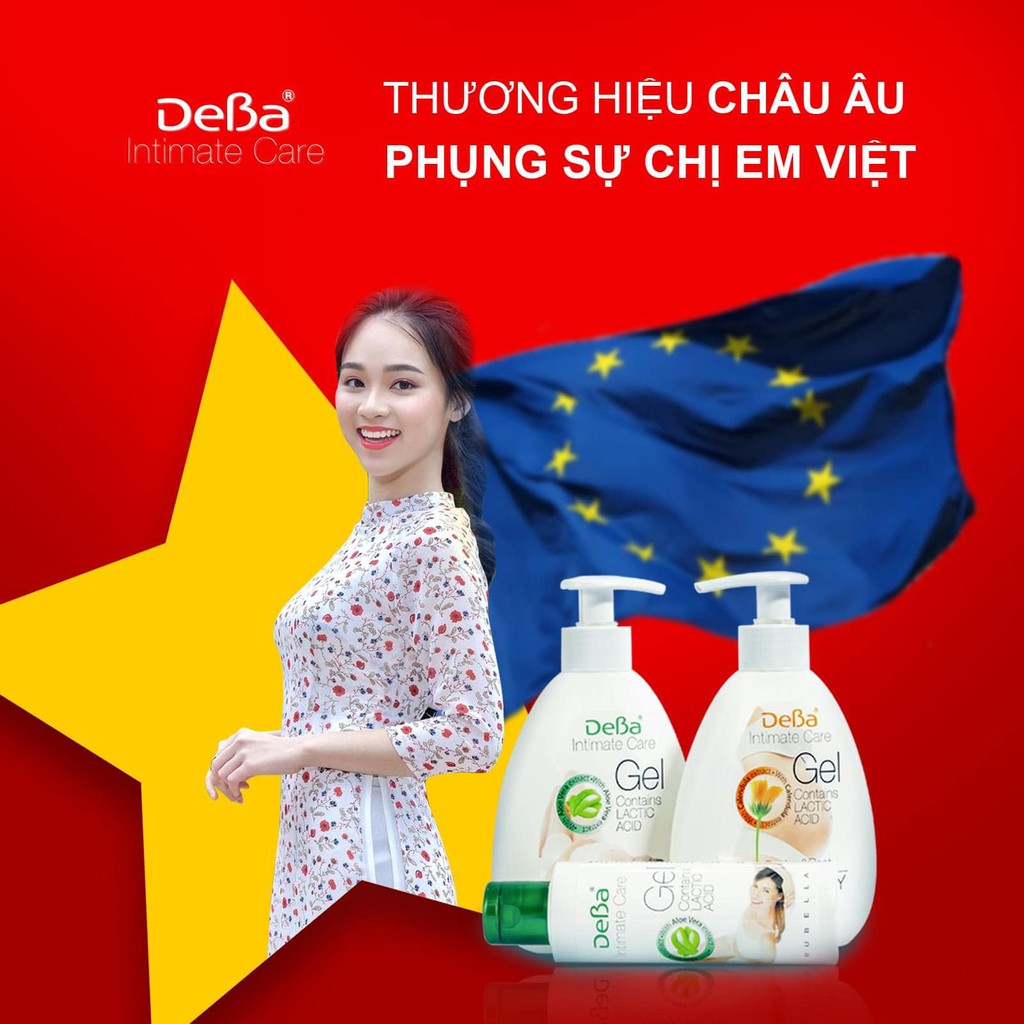 Gel vệ sinh phụ nữ Deba Intimate care Gel - Gel Lô Hội 250 ml/ Bulgaria