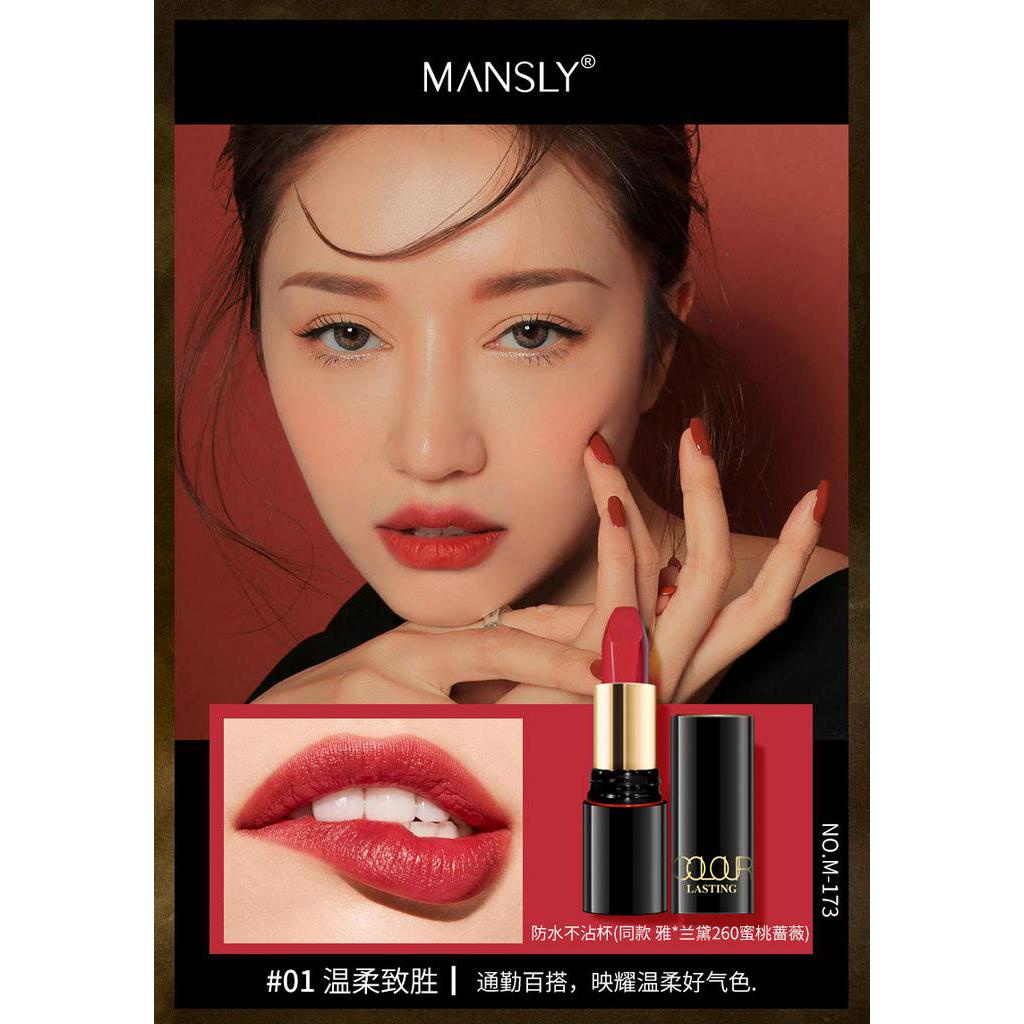 Son lì phong cách retro lâu trôi chống thấm nước MANSL màu nhung cao cấp  cho nữ sinh lipstick