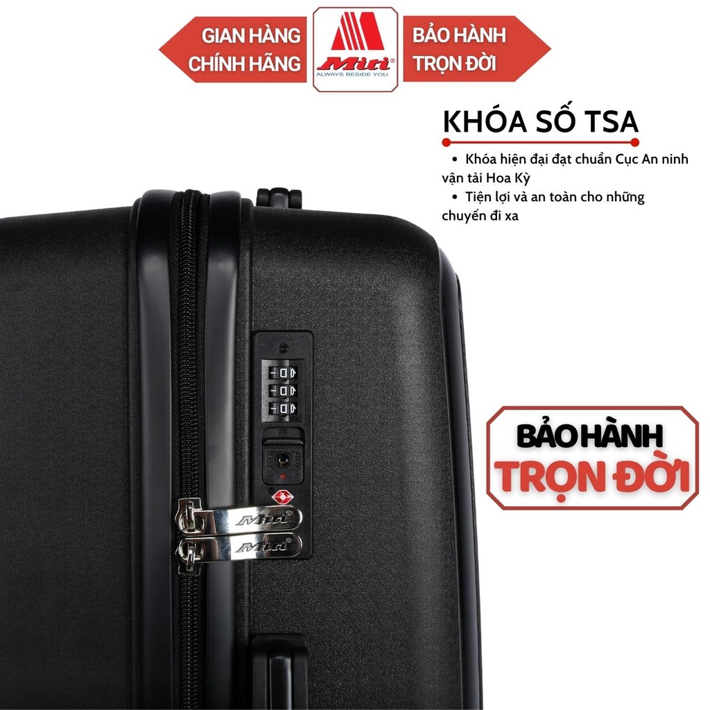 Vali Du Lịch Nhựa MITI VL513044 Vali Kéo Thiết Kế Sang Trọng Chất Liệu Nhựa Cao Cấp Bền Bỉ Bảo Hành Trọn Đời Size 20/24