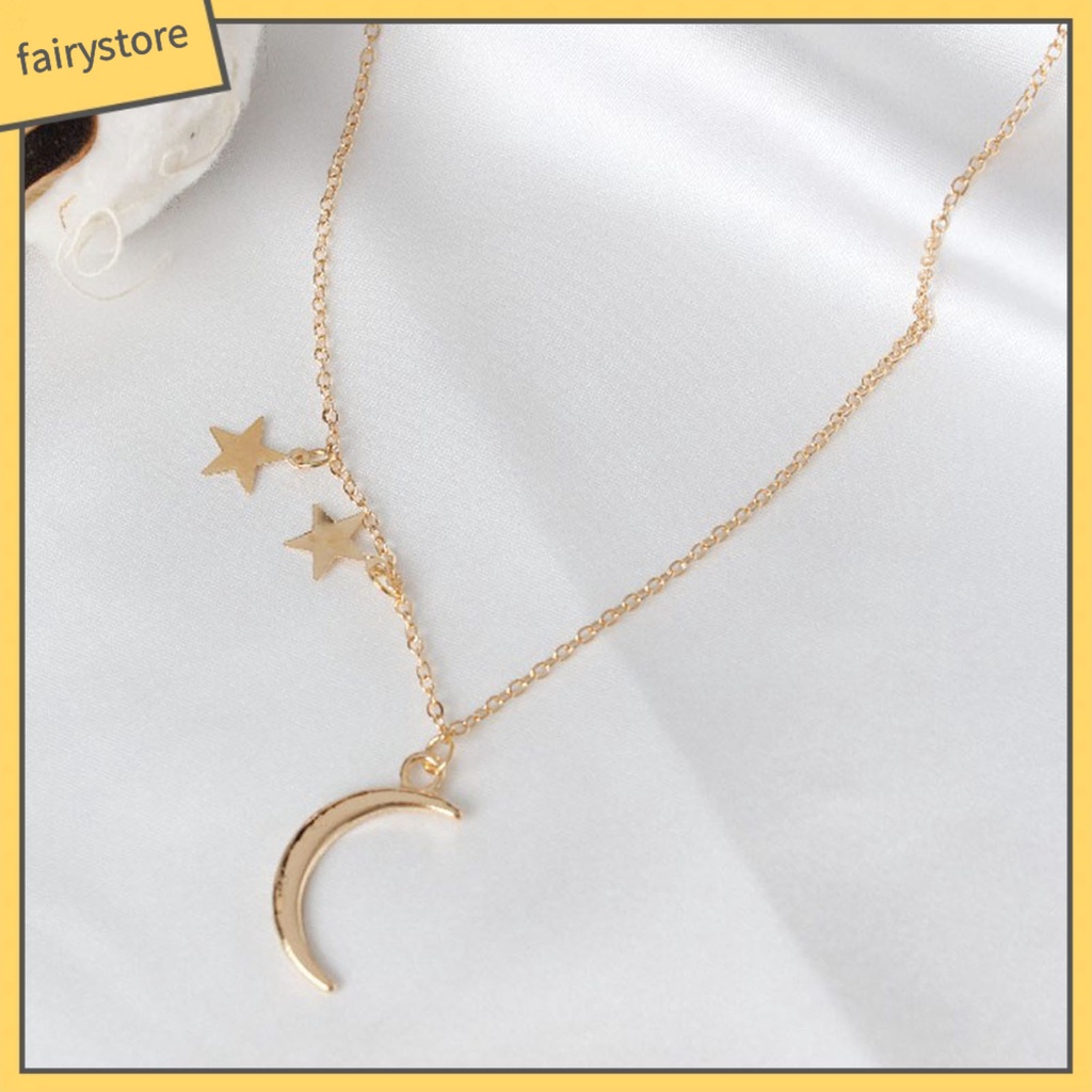 Dây chuyền nữ mặt trăng sao xinh xắn