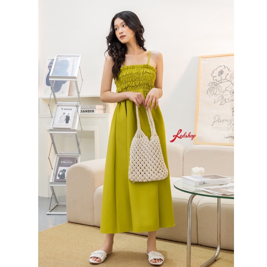 Đầm maxi hai dây bo chun ở ngực hàng cao cấp redshop.thoitrangnu_29726 | BigBuy360 - bigbuy360.vn