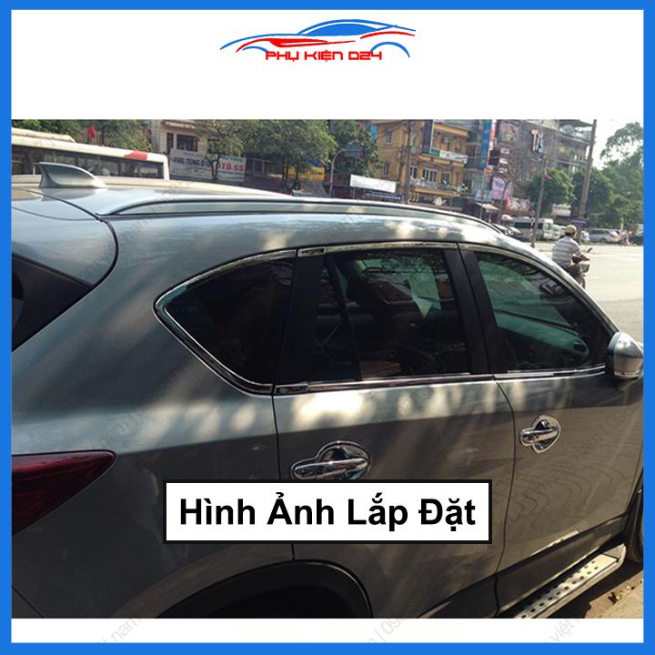 Bộ nẹp viền cong kính Inox Cho Mazda Cx5 2018-2019-2020-2021-2022-2023