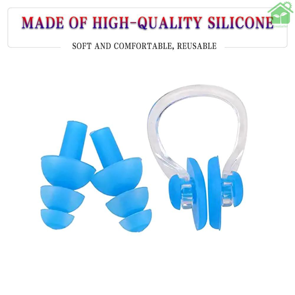 Silicone Bộ Nút Bịt Mũi Và Bịt Tai Bằng Silicon Mềm Chống Thấm Nước Tiện Dụng Cho Người Lớn Và Trẻ Em